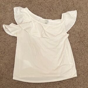 Worn Once J Crew Ruffle Off-Shoulder Shirt